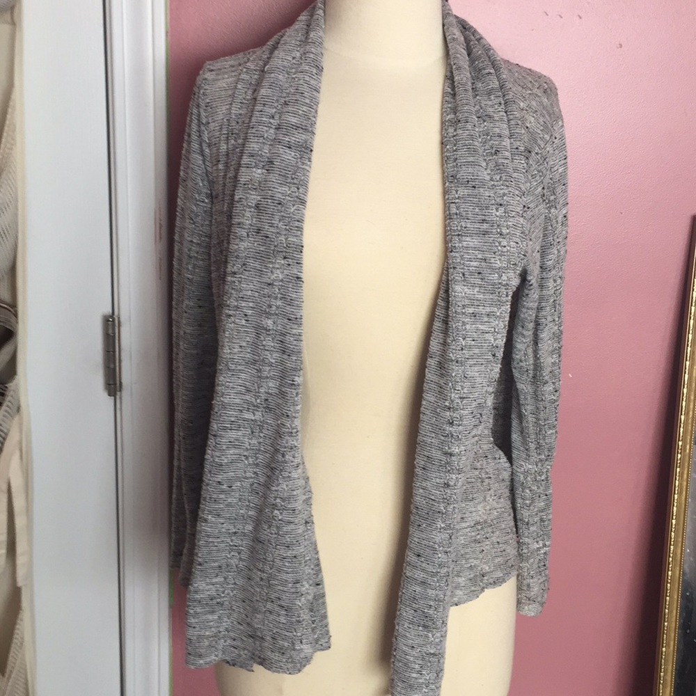 A light gray cardigan